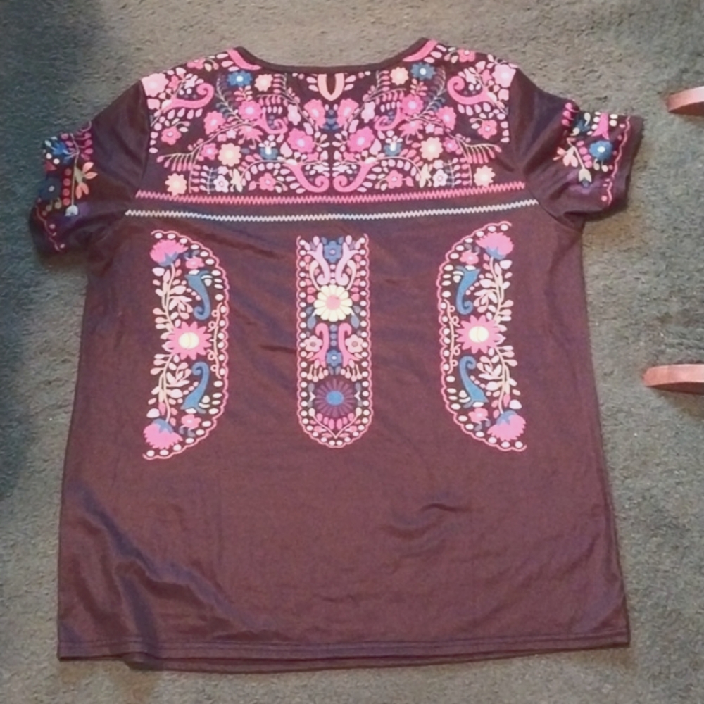 Vibrant Print On Deep Black T-Shirt